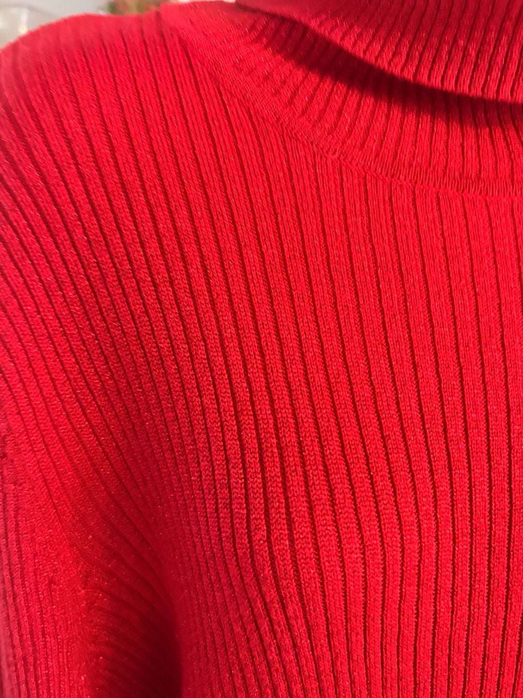 Joseph A Turtleneck Sweater Size XXL Red Ribbed Silk Blend Pullover 4