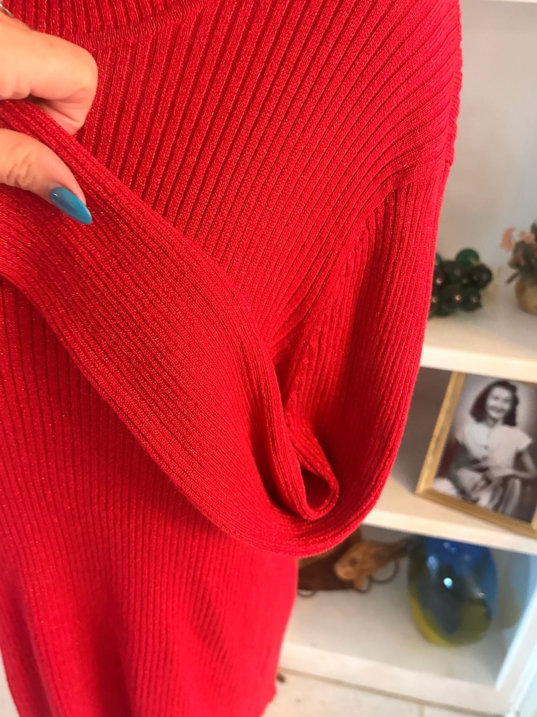 Joseph A Turtleneck Sweater Size XXL Red Ribbed Silk Blend Pullover 5