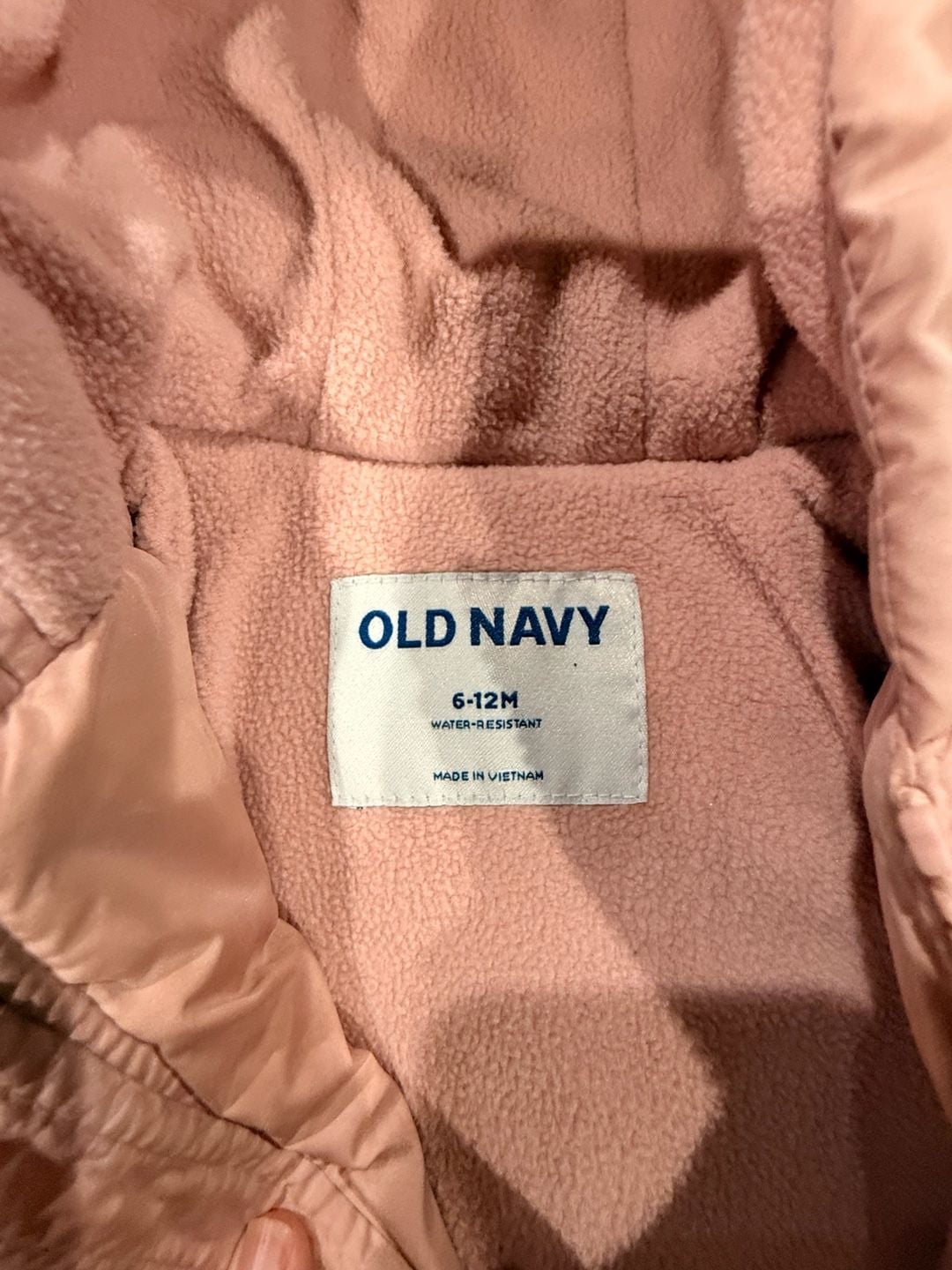 Old Navy Puffer Jacket Size 6-12M Pink 4