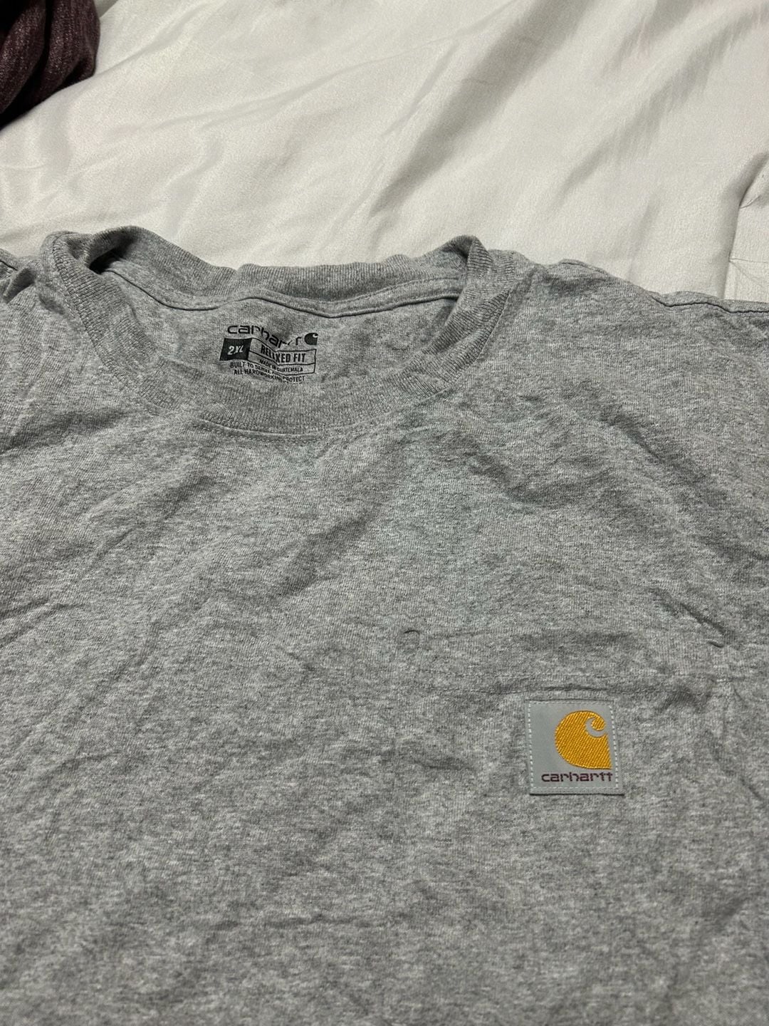 Carhartt Short Sleeve Pocket T-Shirt Size 2XL Heather Grey Relaxed Fit 3