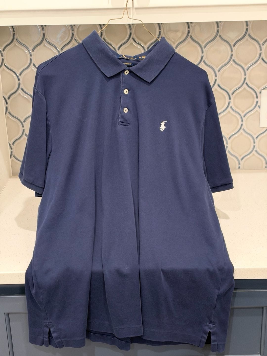 Polo Ralph Lauren Classic Fit Polo Size XL TG Navy Blue Cotton Short Sleeve 2