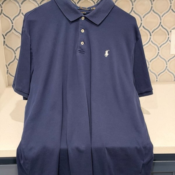 Polo Ralph Lauren Classic Fit Polo Size XL TG Navy Blue Cotton Short Sleeve