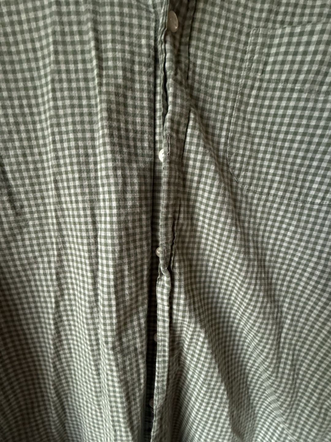 Vintage π J. Crew Fall Style Gingham Shirt Size M Green Stretch 5