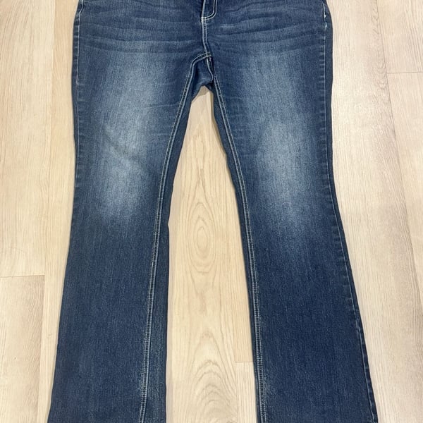 Zco Jeans Embroidered Cross Rhinestone Bootcut Denim Size 30