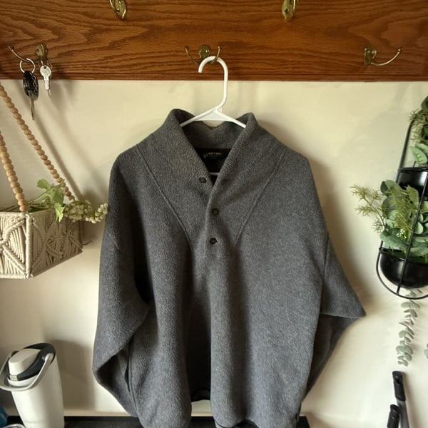 GorpCore Eddie Bauer Ebtek Fleece Pullover Size L Gray Henley