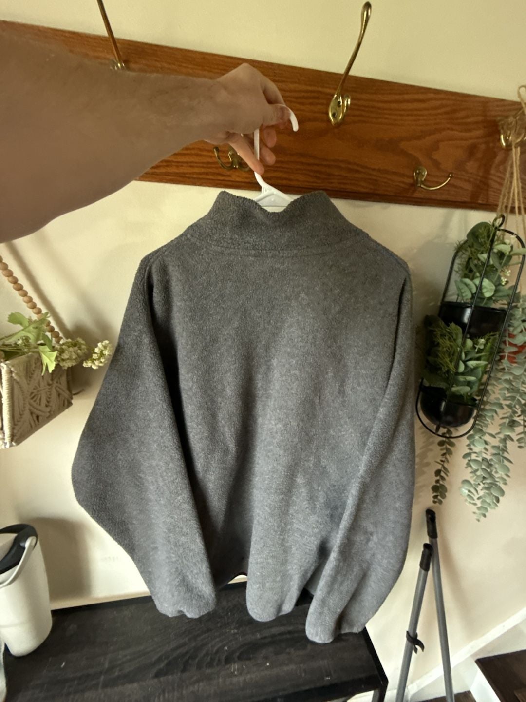 GorpCore Eddie Bauer Ebtek Fleece Pullover Size L Gray Henley 5