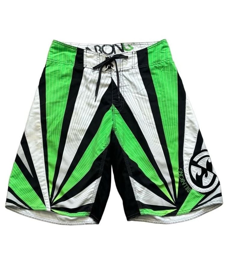 Billabong Andy Irons Boardshorts Black Green White Y2K 2
