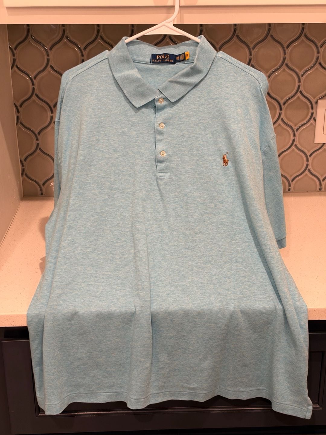 Polo Ralph Lauren Classic Fit Polo Shirt Size 2XB 2TG Light Blue Soft Cotton 2