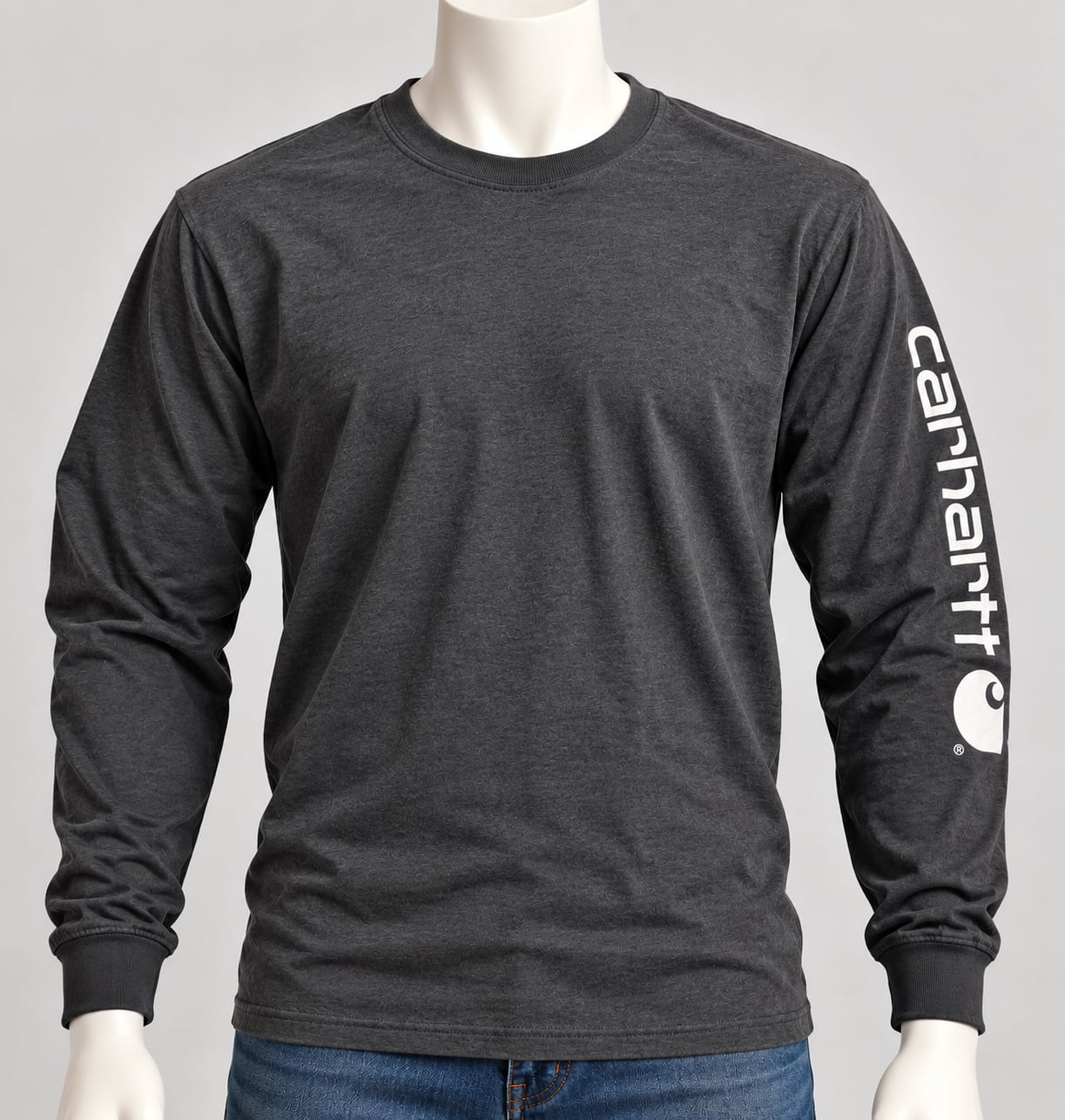 Carhartt Long Sleeve Heavyweight Logo T-Shirt Size L Black Original Fit 2