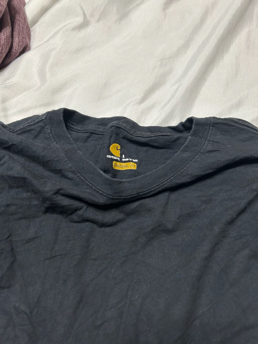 Carhartt Long Sleeve Heavyweight Logo T-Shirt Size L Black Original Fit 3