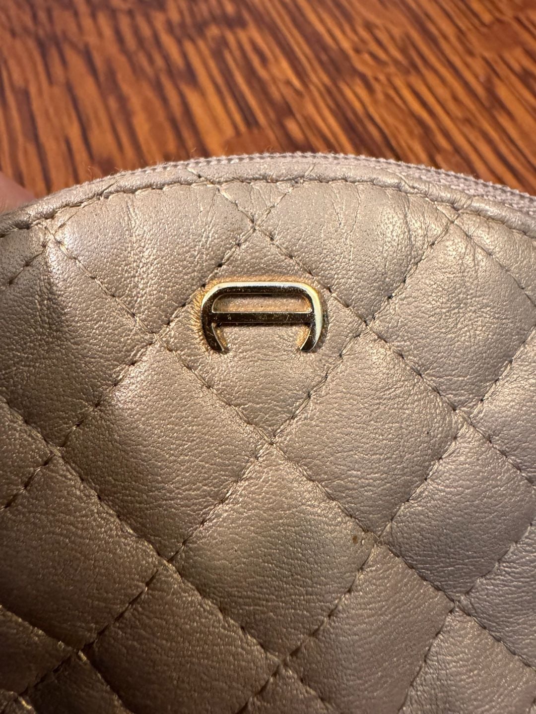 Etienne Aigner Quilted Leather Coin Pouch Bronze Metallic 5