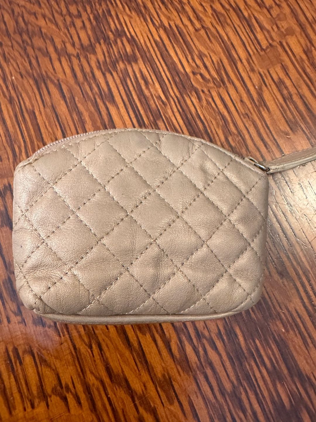 Etienne Aigner Quilted Leather Coin Pouch Bronze Metallic 7