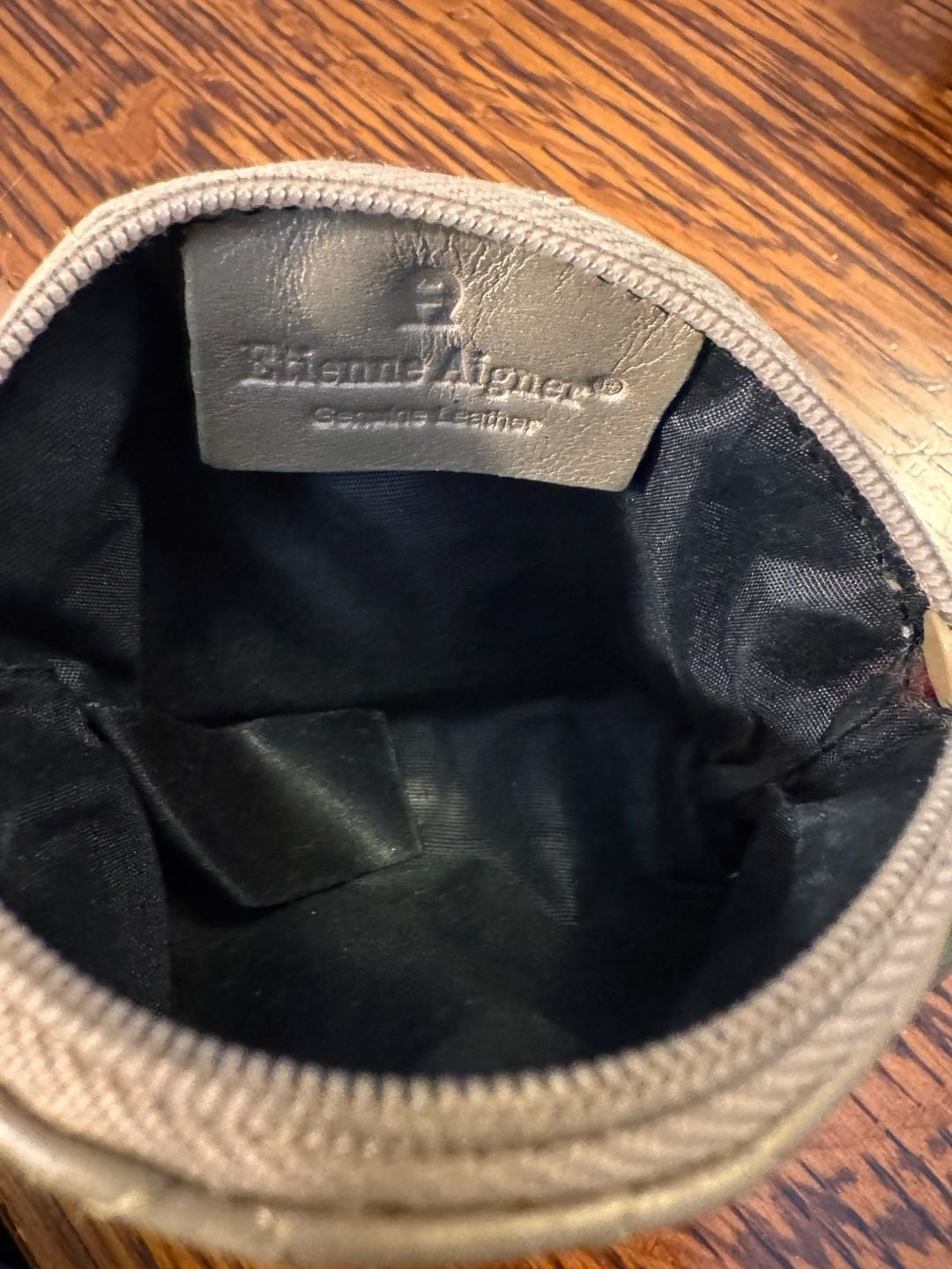 Etienne Aigner Quilted Leather Coin Pouch Bronze Metallic 8