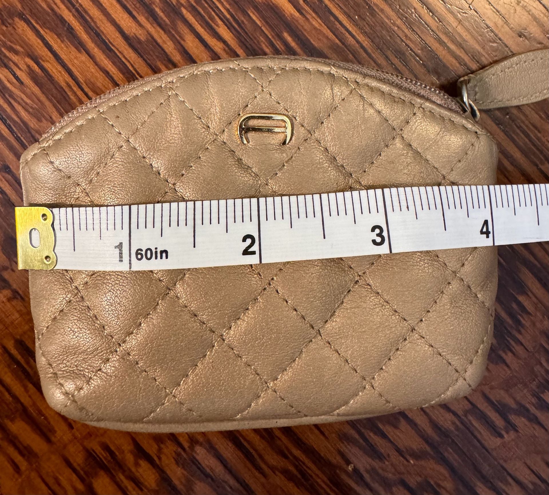Etienne Aigner Quilted Leather Coin Pouch Bronze Metallic 9