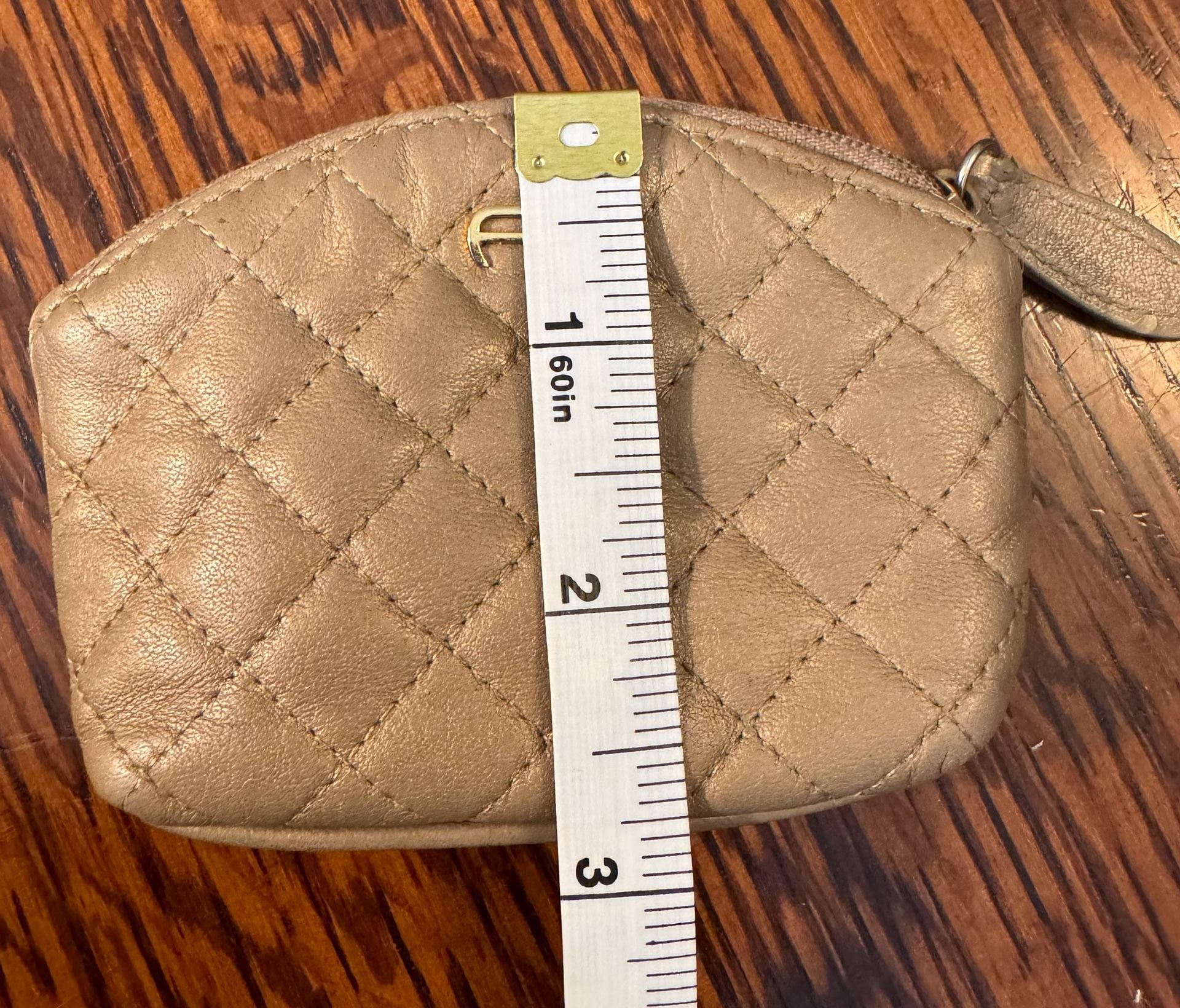 Etienne Aigner Quilted Leather Coin Pouch Bronze Metallic 10
