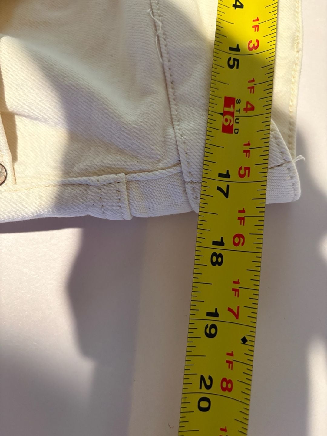 J.Jill Denim High-Rise Full-Leg Crop Jeans Size 16 Ecru Off-White 7
