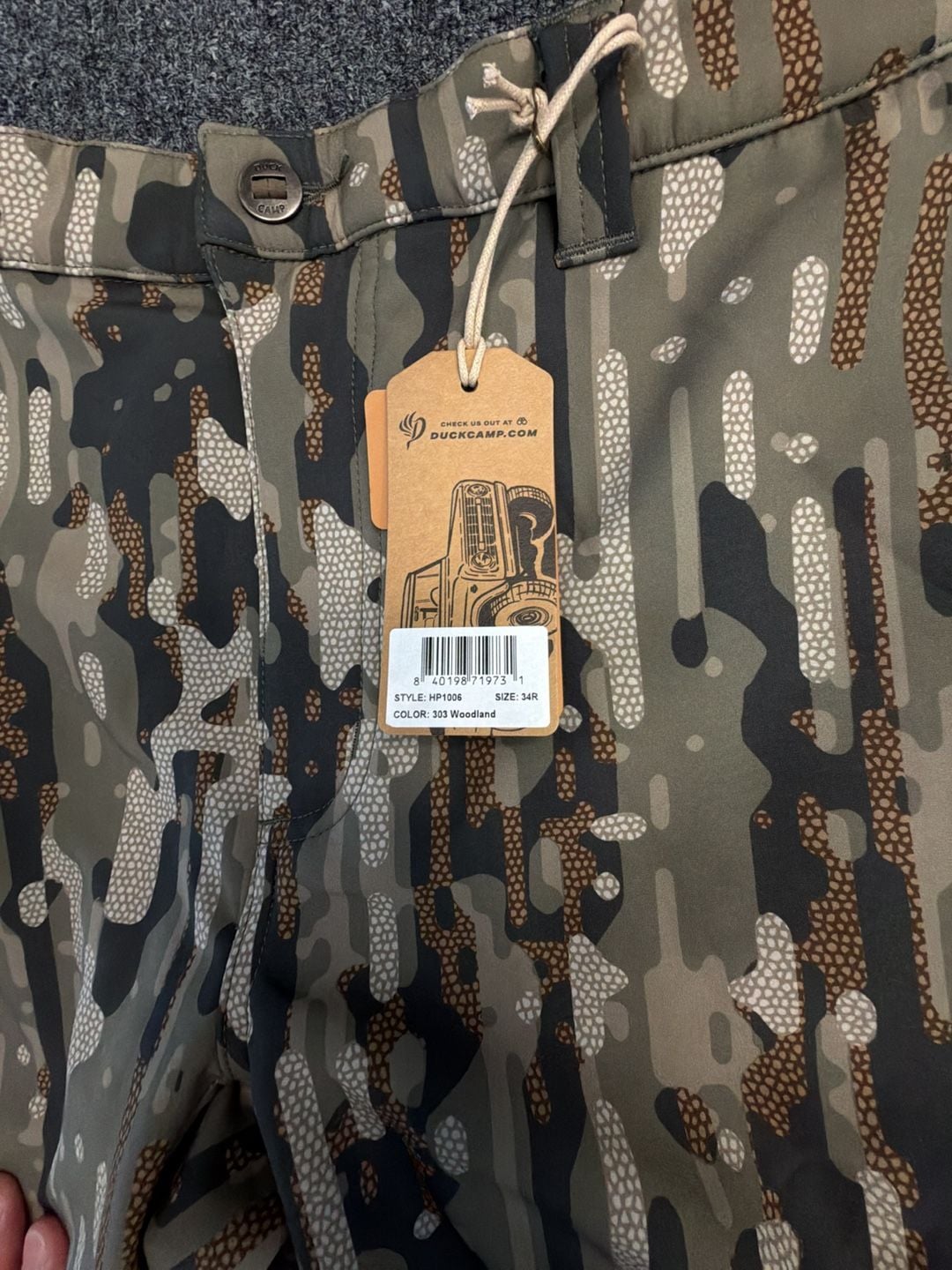 Duck Camp Tracker Pants Size 34R Woodland Camo 3