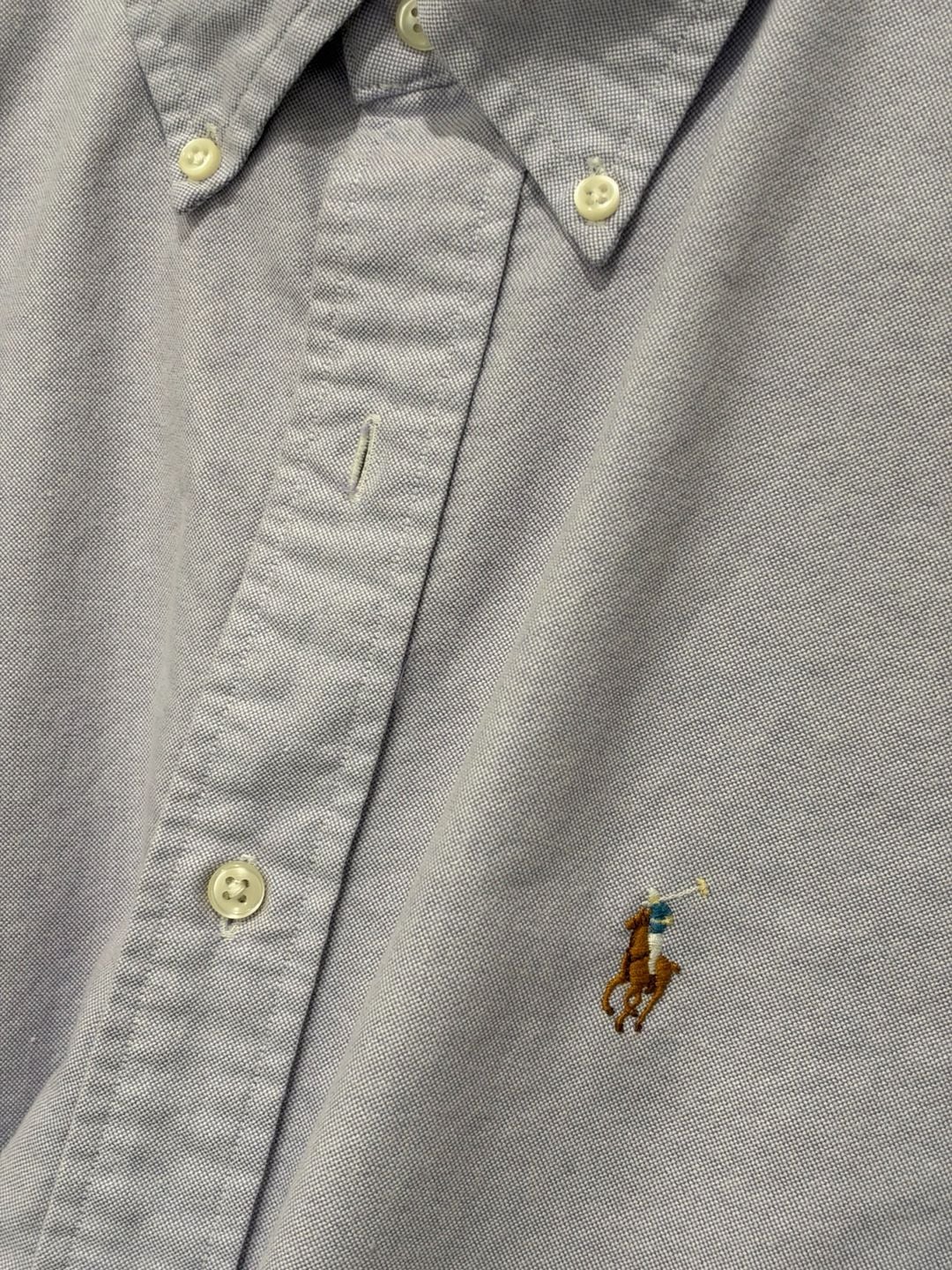 Ralph Lauren Button Down Oxford Shirt Size L Purple Classic Fit Long Sleeve 3