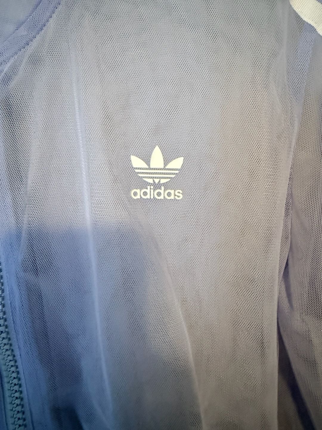 Adidas Mesh Track Jacket Size S Blue Sheer Full Zip 7