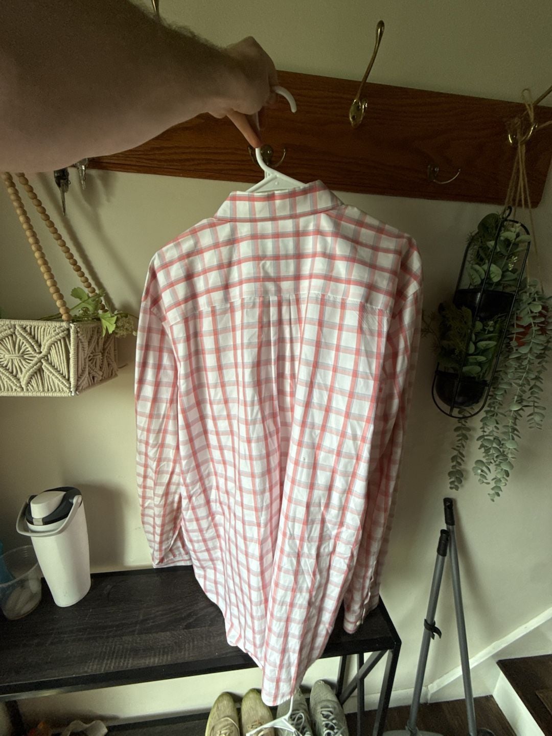 Eddie Bauer Plaid Button Down Shirt Tall XL Pink 6