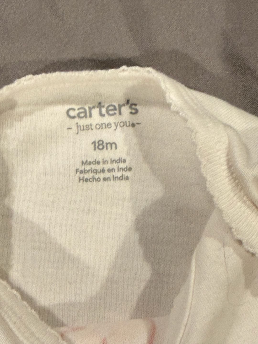 Carter's Just One You Bodysuit Size 18m White 3