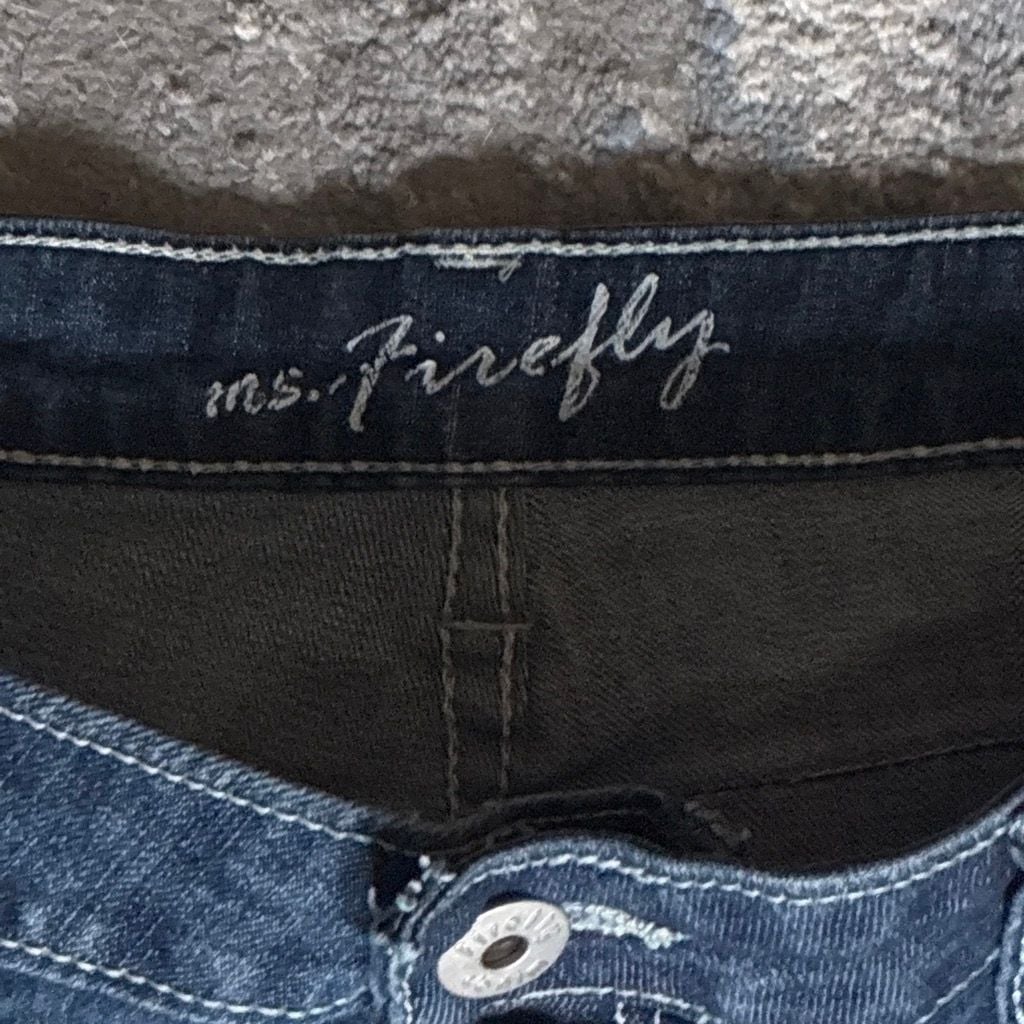 Ms. Firefly Jeans Size 16 Dark Wash Rhinestone Cross Pockets 6