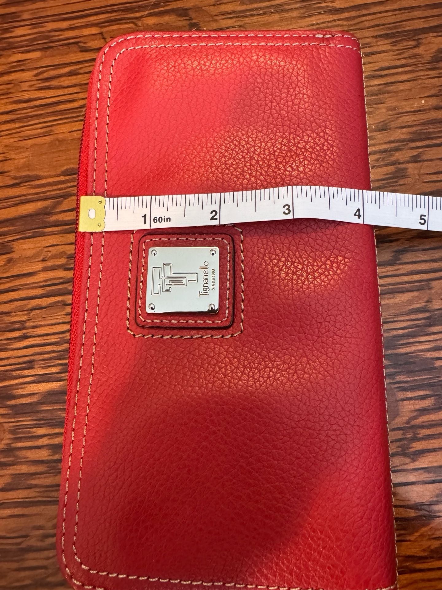 Tignanello Red Leather Zip Around Wallet 11