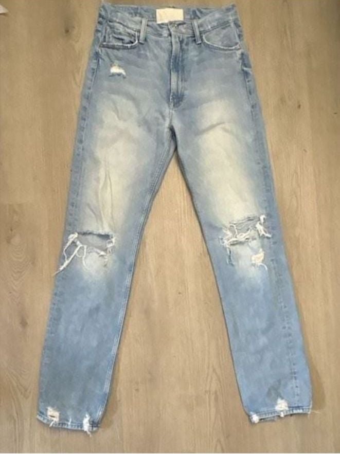Mother Superior The High Waisted Rider Skimp Jeans Size 28 Distressed 3