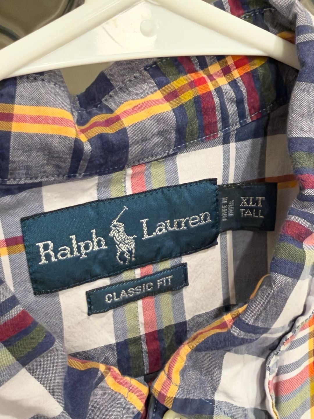Ralph Lauren Classic Fit Plaid Short Sleeve Button-Down Shirt XLT Tall 4