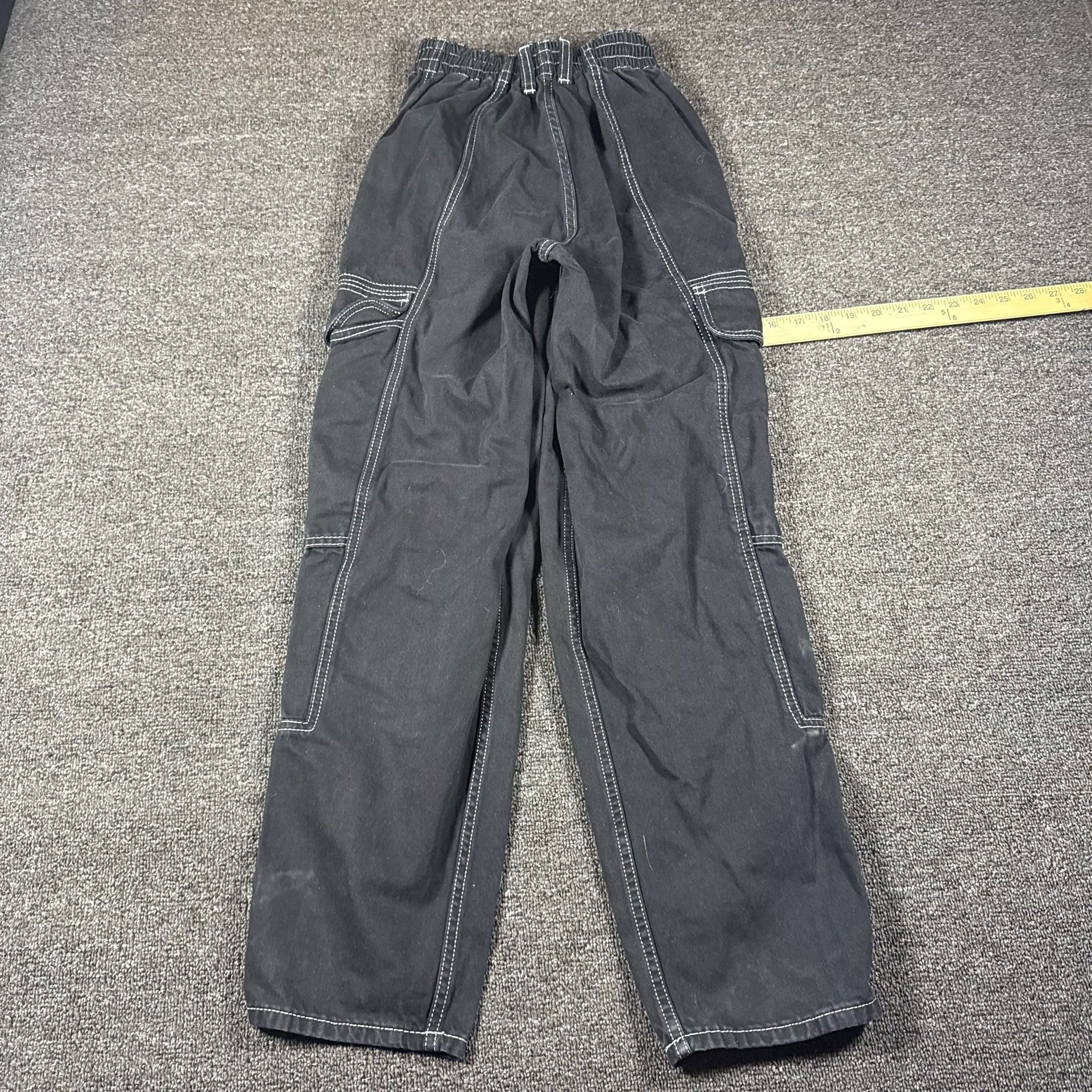 BDG Relaxed Skate Jean Size W25 Black Cargo Pants Contrast Stitch 8