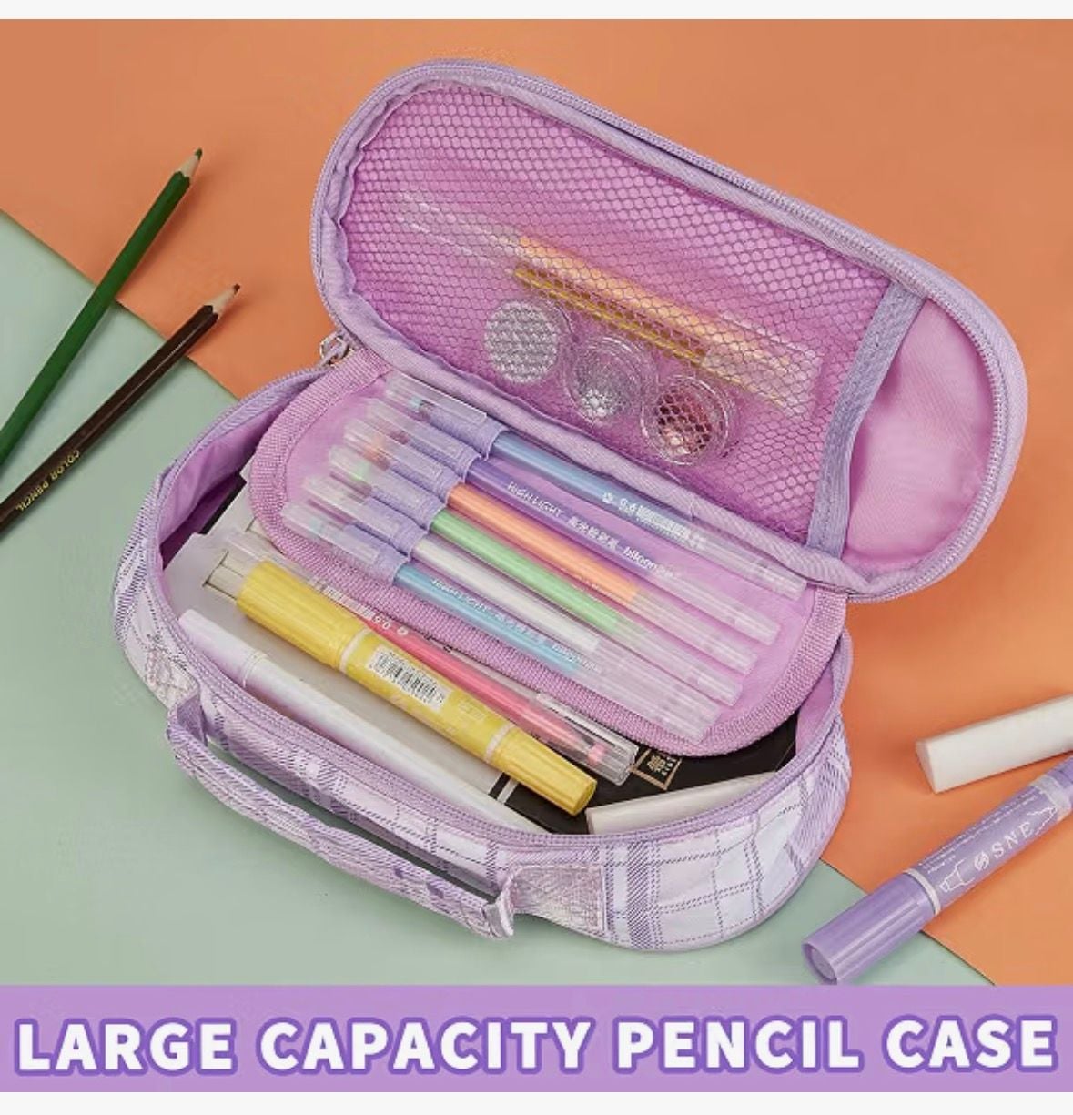 Bblybd 17" School Backpack Set Size 17 Inch Purple Plaid 9