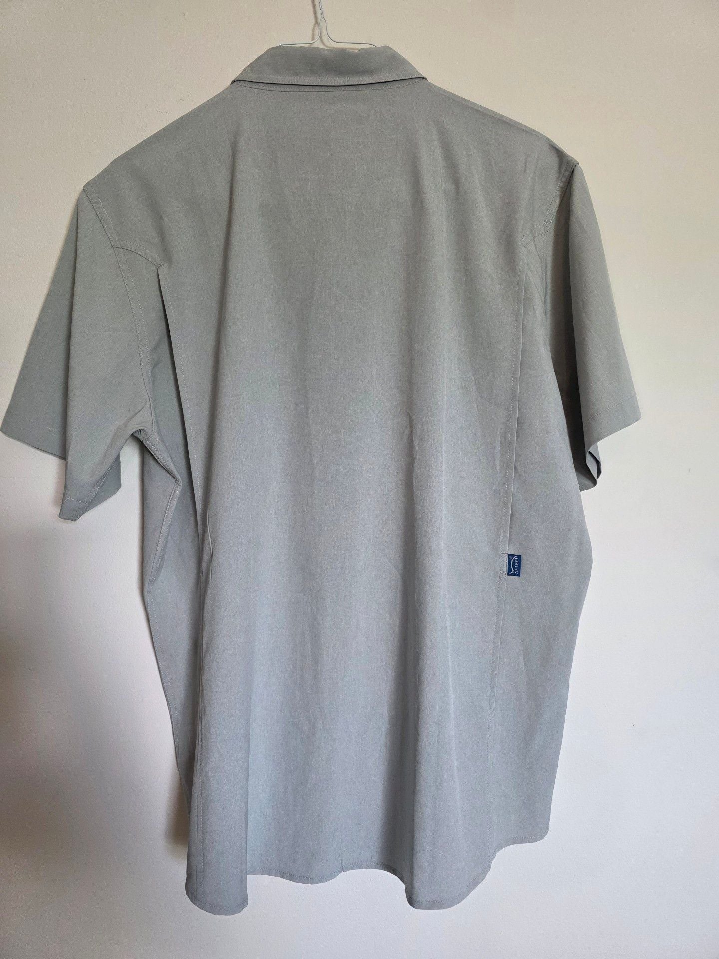 AFTCO Short Sleeve Fishing Shirt Size L Gray Button Down 5