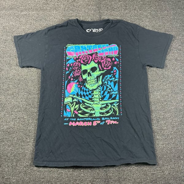 Liquid Blue Grateful Dead Bertha Blacklight T-Shirt Size L Black