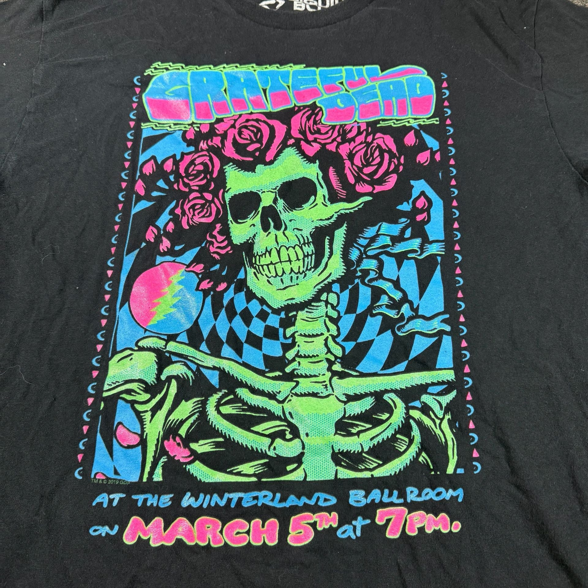Liquid Blue Grateful Dead Bertha Blacklight T-Shirt Size L Black 3