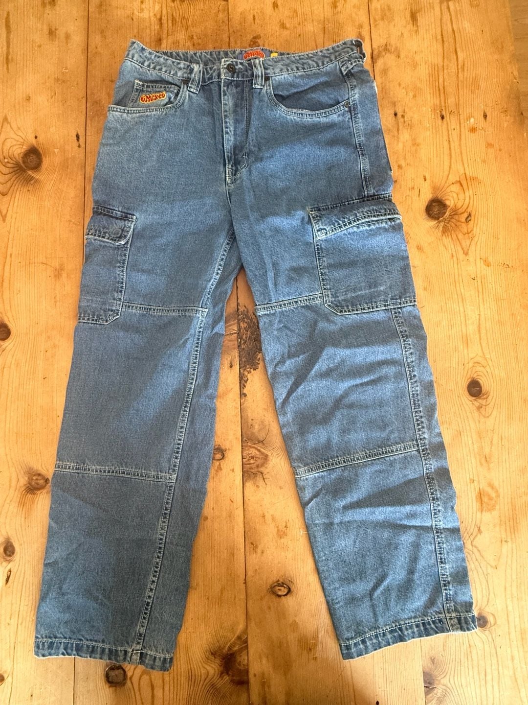 Empyre Blue Denim Y2K Baggy Skater Cargo Jeans - Size 32 2
