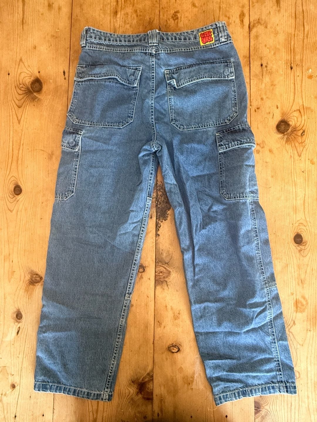 Empyre Blue Denim Y2K Baggy Skater Cargo Jeans - Size 32 3