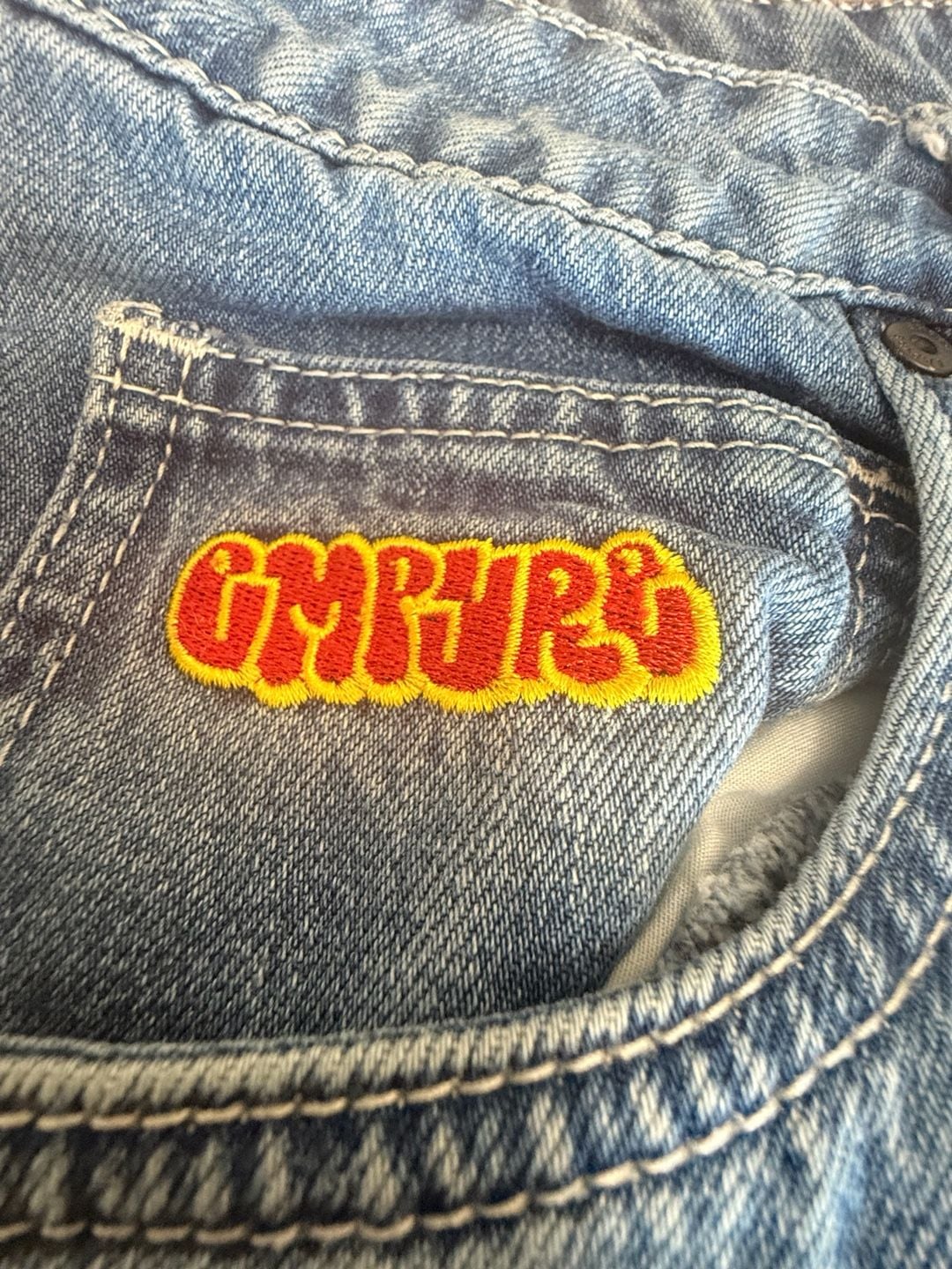 Empyre Blue Denim Y2K Baggy Skater Cargo Jeans - Size 32 5