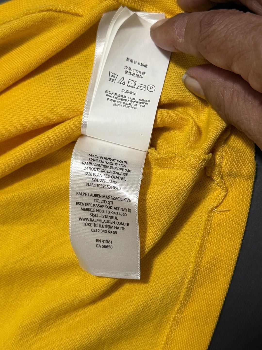 Polo Ralph Lauren Ringer Crew T-Shirt Size XXL Yellow Cotton 9