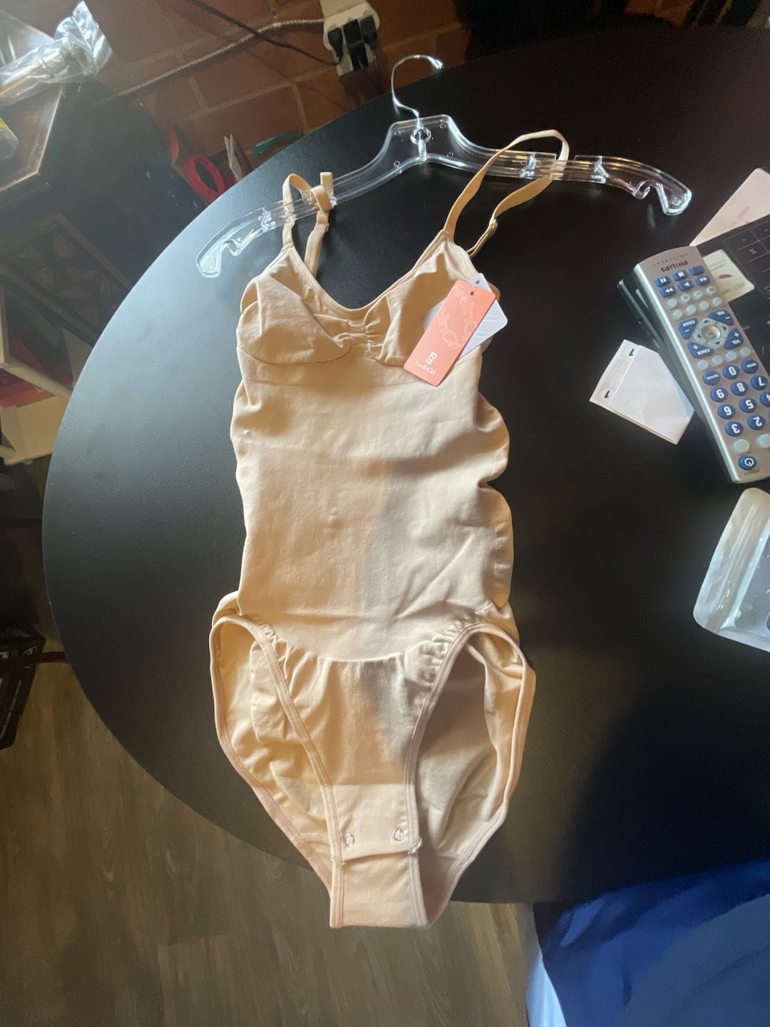 FeelinGirl Bodysuit Shapewear Size M/L Beige Spaghetti Strap Tummy Control 2