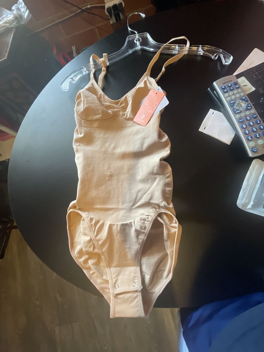 FeelinGirl Bodysuit Shapewear Size M/L Beige Spaghetti Strap Tummy Control 3