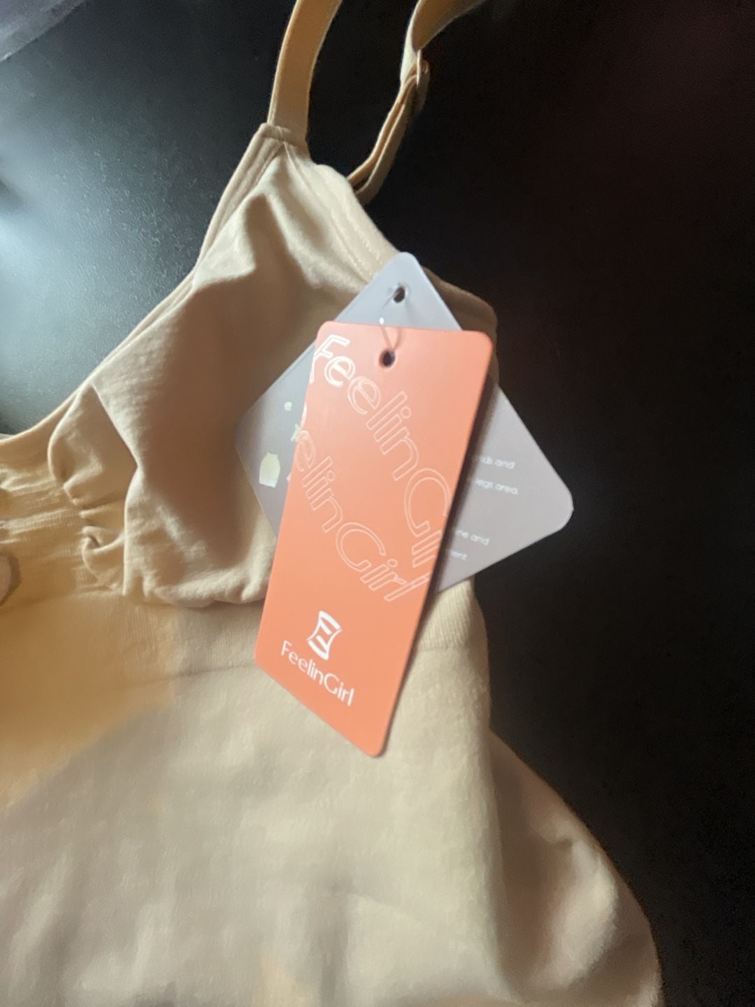 FeelinGirl Bodysuit Shapewear Size M/L Beige Spaghetti Strap Tummy Control 4