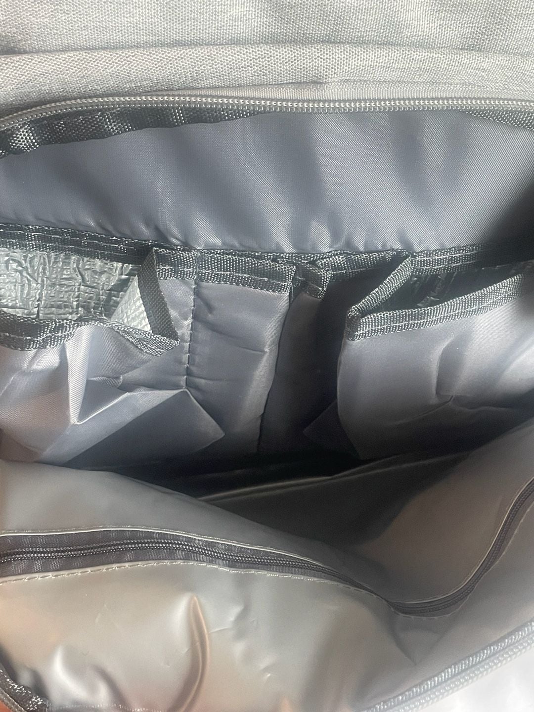Good Mum Diaper Backpack Gray Quilted Travel Bag 7