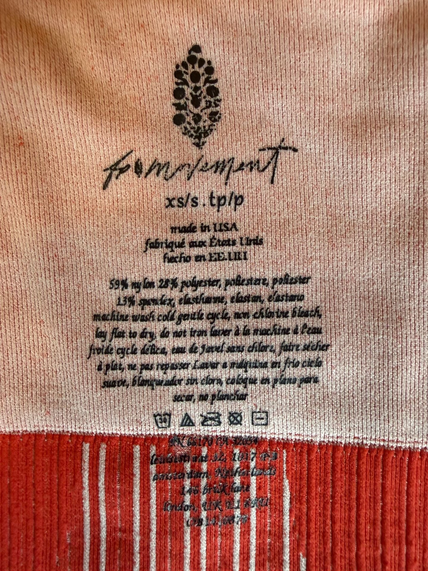 Free People Movement Crop Tank Size XS/S Red White Patterned Activewear 4