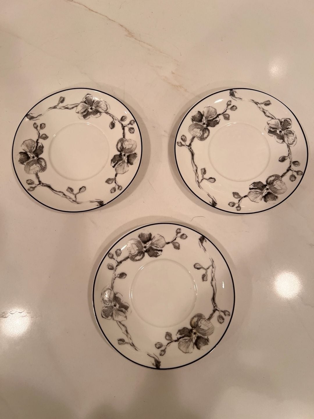 Michael Aram Black Orchid Demitasse Saucer Set of 3 2