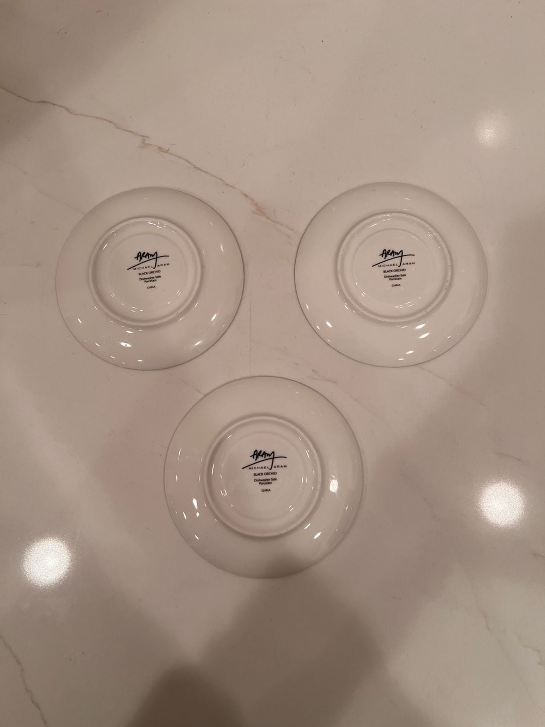 Michael Aram Black Orchid Demitasse Saucer Set of 3 6