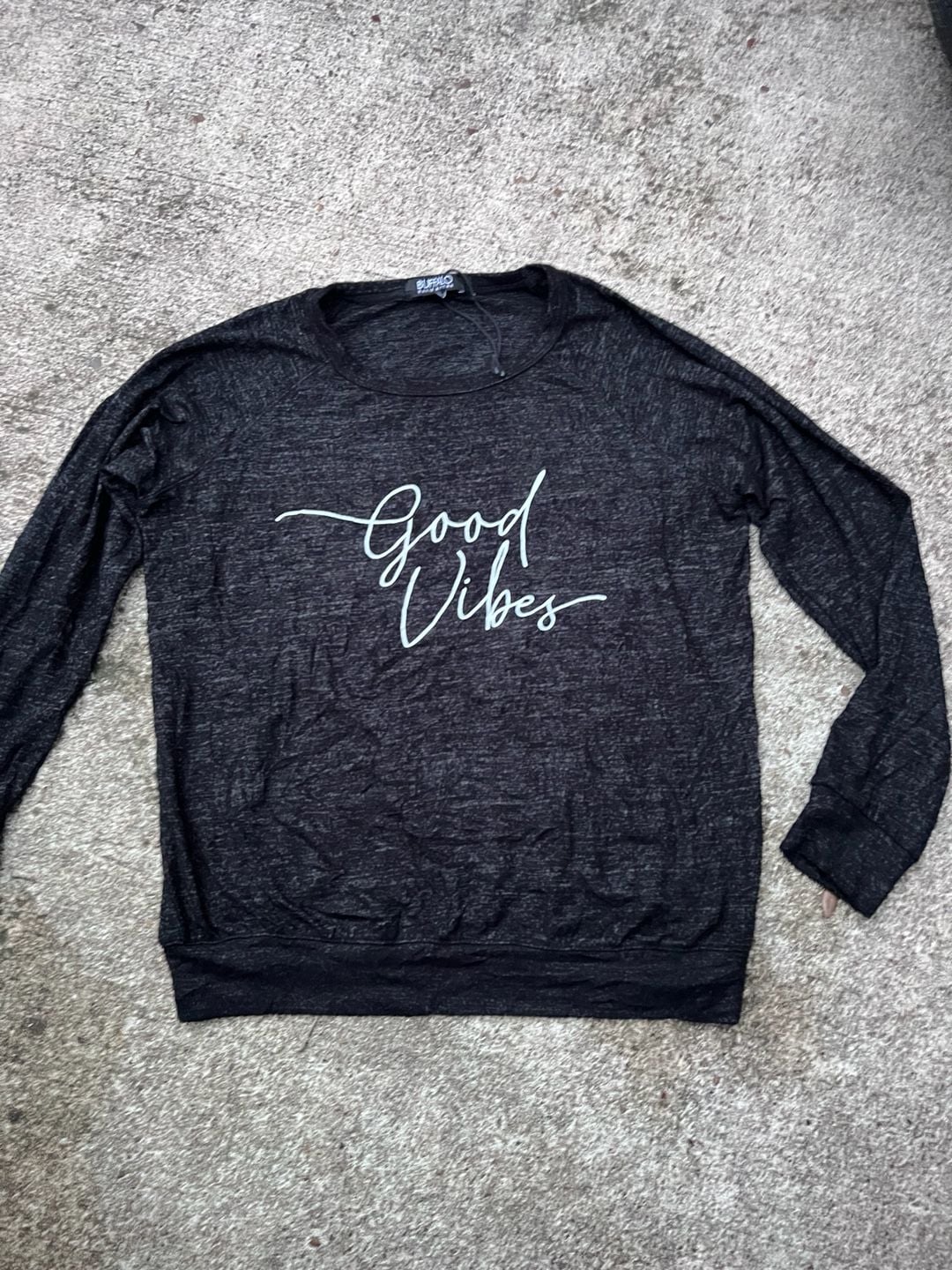 A- Buffalo David Bitton Good Vibes Pullover Sweater Size S Black 2