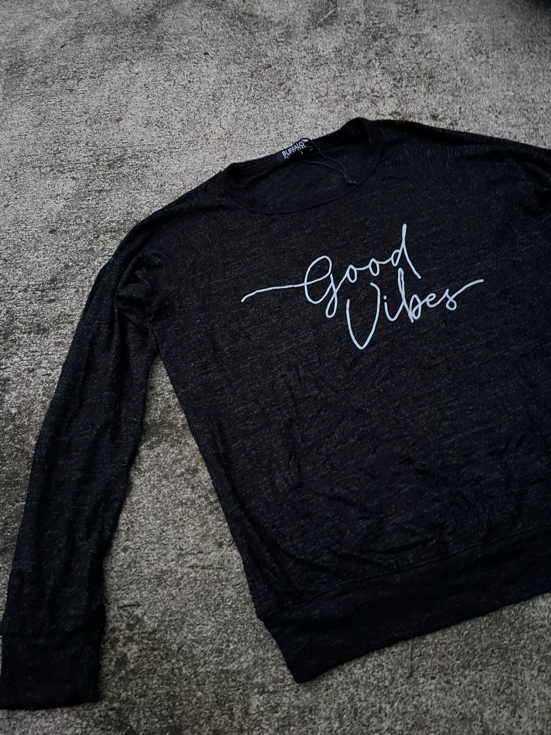 A- Buffalo David Bitton Good Vibes Pullover Sweater Size S Black 3