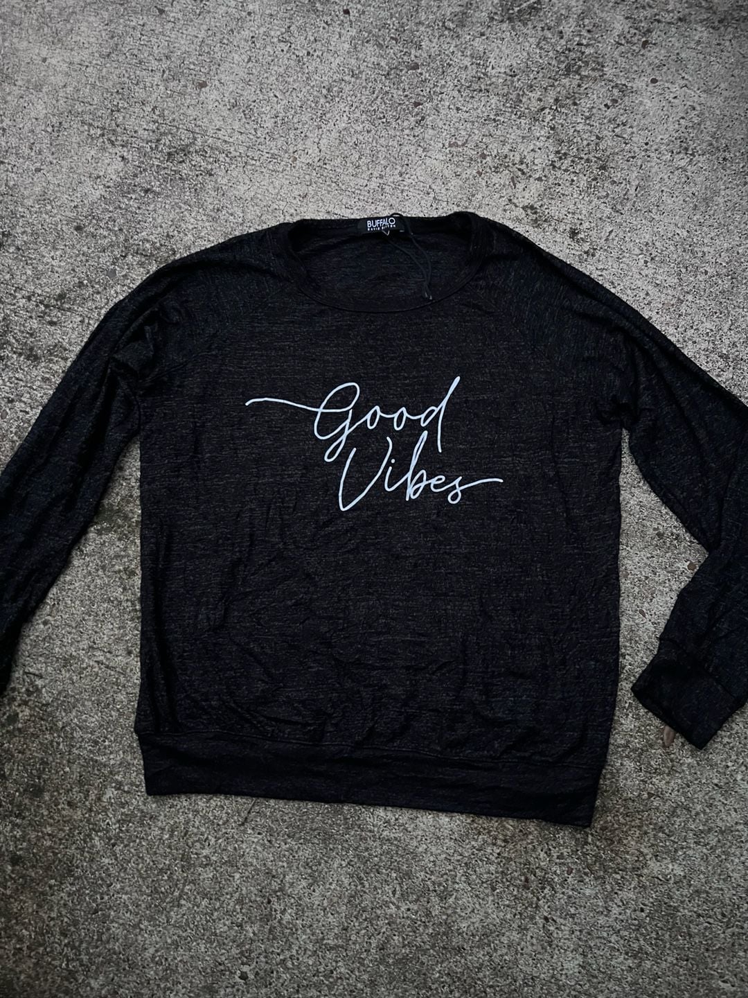 A- Buffalo David Bitton Good Vibes Pullover Sweater Size S Black 4