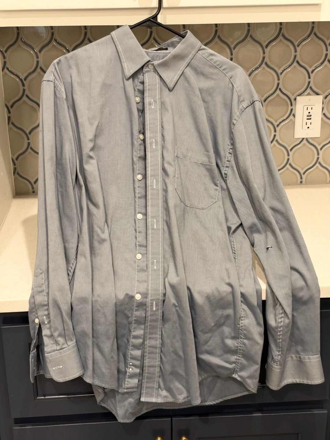 Pendleton Bridgeport Button Down Shirt Size L Blue White Striped Long Sleeve 2