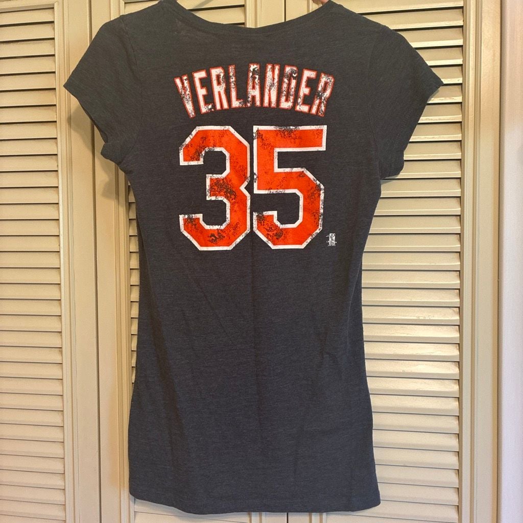 Genuine Merchandise Detroit Tigers Verlander 35 Size M V-Neck T-Shirt 3